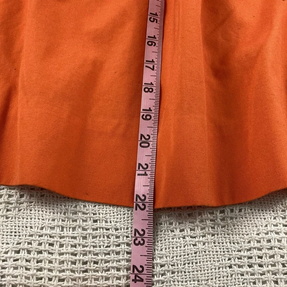 Retro Orange Kitchen Apron Handmade Floral Pocket Short Waist Tie Vintage